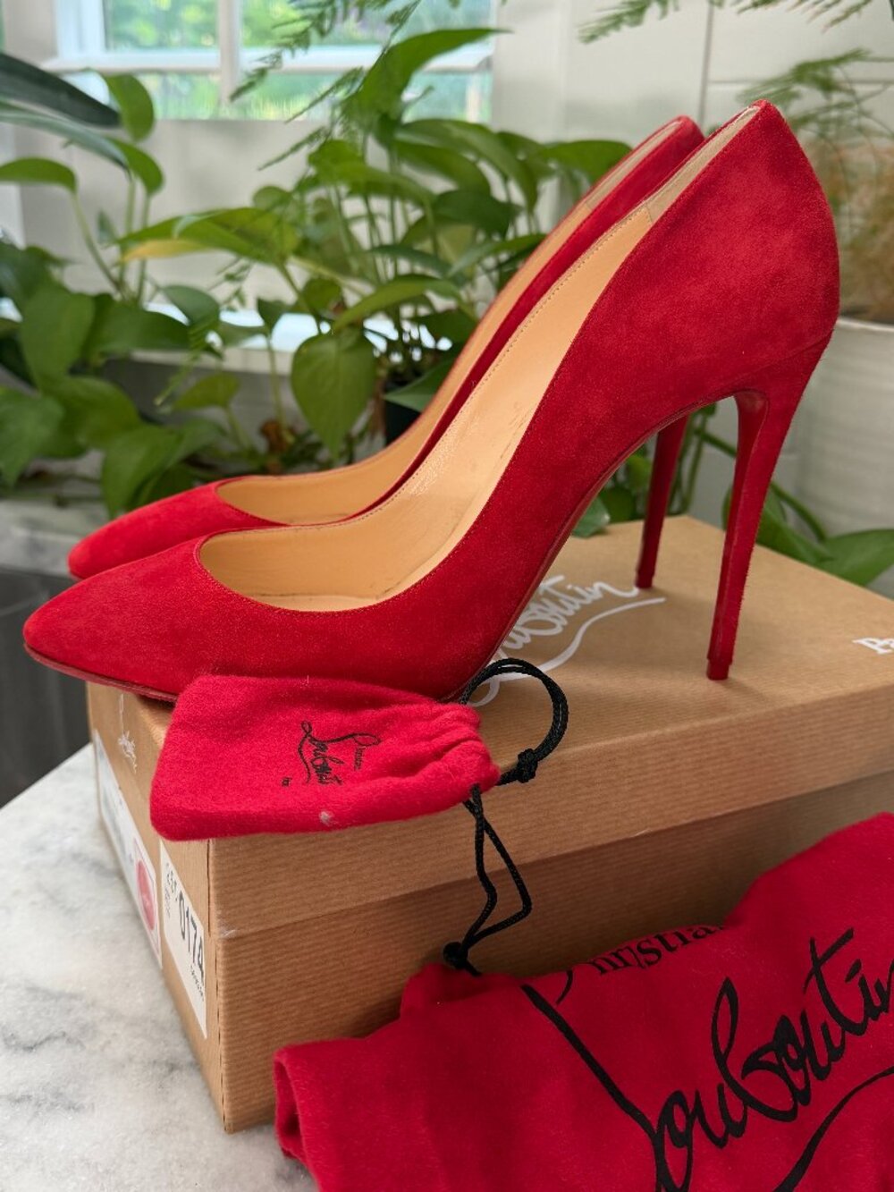 Christian Louboutin Eloise 100 Red Suede Pumps EU 41 US 11